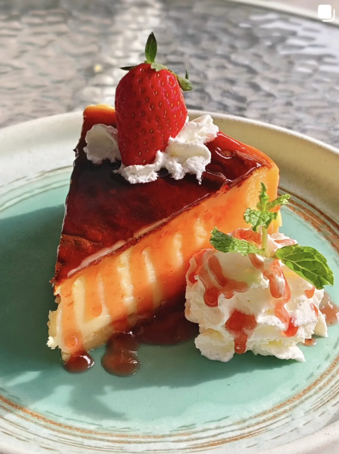 Strawberry cheesecake slice at Mellow Submarine